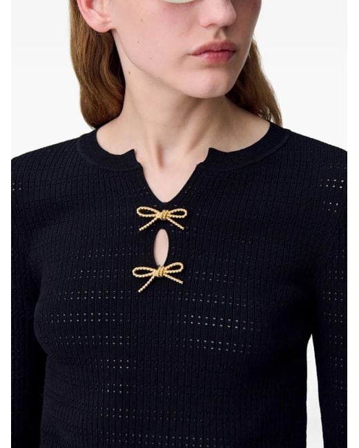 Claudie Pierlot Black Haut En Maille À Détail De Nœud