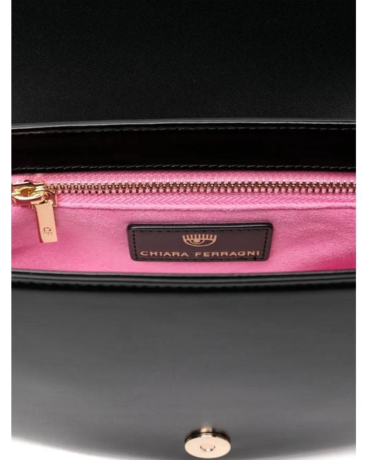 Chiara Ferragni Black Faux-Leather Shoulder Bag