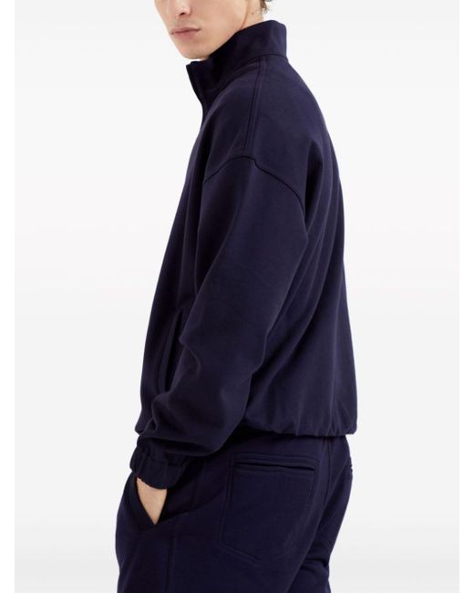 Brunello Cucinelli Blue Half-zip Printed Sweatshirt for men