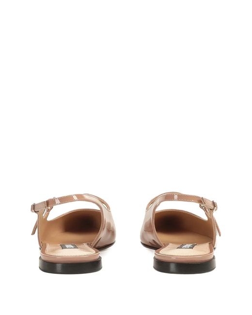 Sergio Rossi Natural Pointed-Toe Slingback Pumps