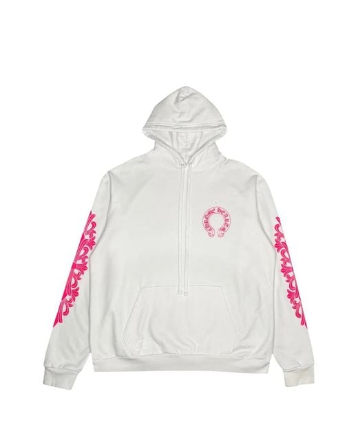 Chrome Hearts White Horseshoe Floral Hoodie for men