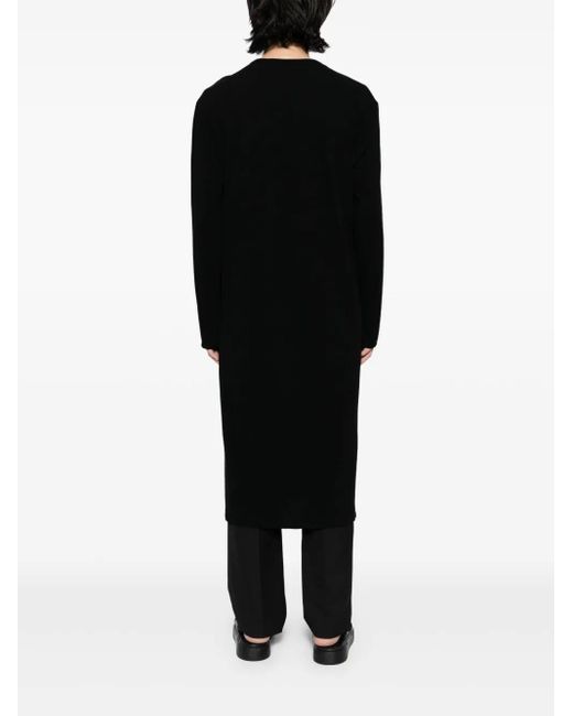 Yohji Yamamoto Black Twisted Jersey Coat for men