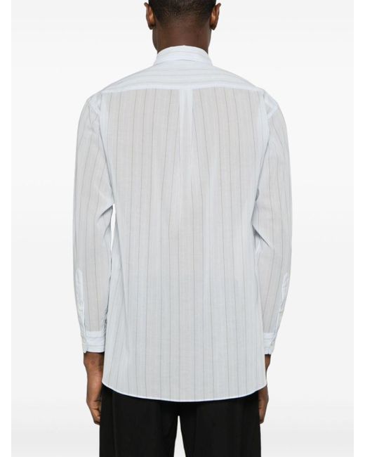 Auralee White Hard Twist Finx Striped Shirt for men