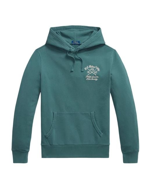 Polo Ralph Lauren Green Embroidered Long-sleeved Hoodie for men
