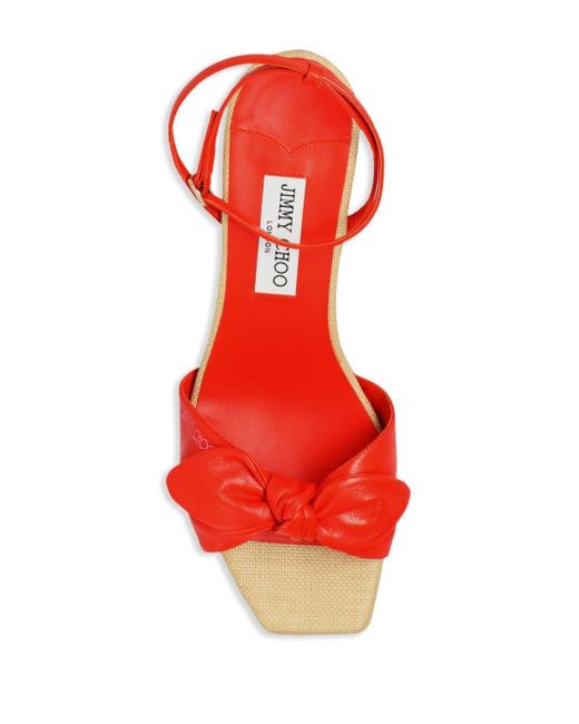 Jimmy Choo Red Ricia 95mm Sandals