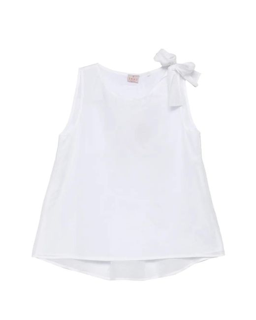 Marella White Galli Bow-Detail Sleeveless Top