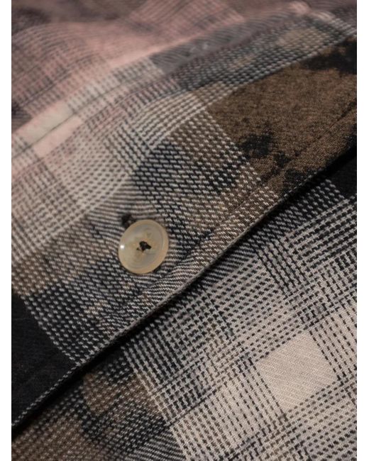 Palm Angels Brown Checked Pattern Shirt