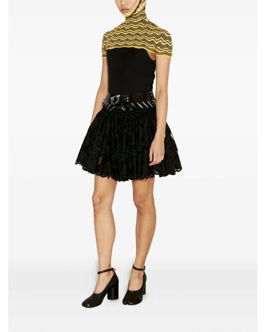 Isa Boulder Black Wave-Pattern Knitted Top