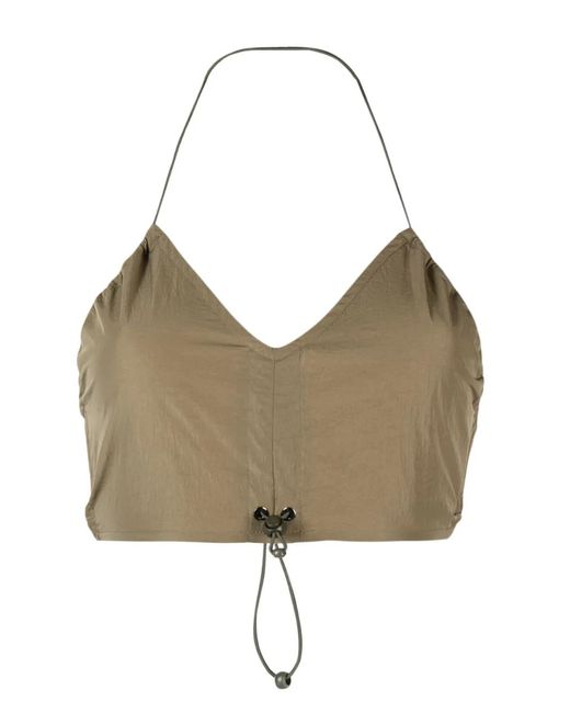 M I S B H V Natural Drawstring Strap Bra Top