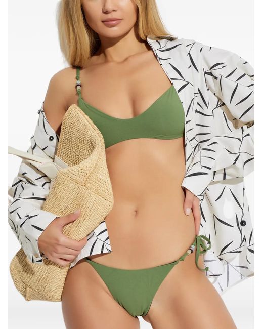 Bondeye Green Bas De Bikini Anali À Détail Noué
