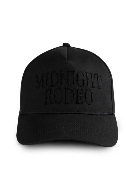 MIDNIGHT RODEO Black Logo-Embroidered Cap for men