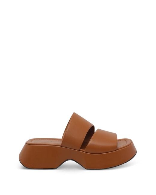 Vic Matié Brown Logic Open-Toe Platform Sandals
