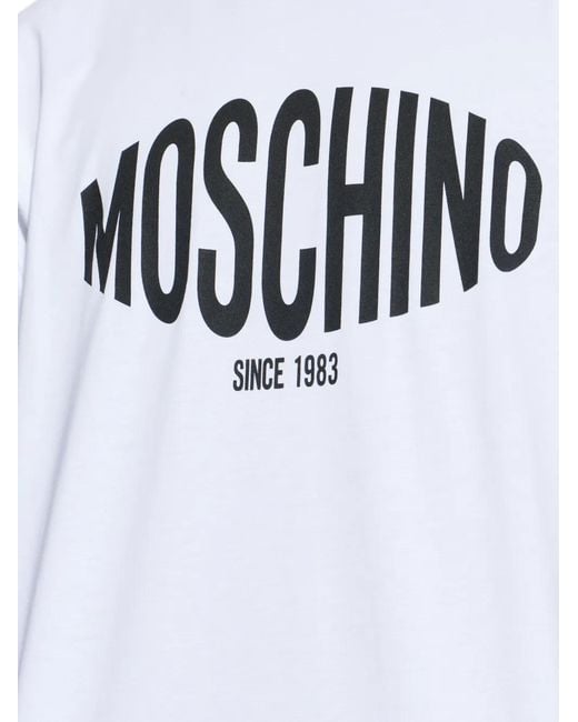 Moschino White Logo-Print T-Shirt for men