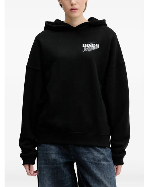 Sudadera con capucha y estampado gráfico HUGO de color Black