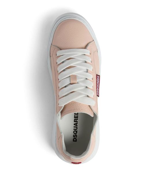 DSquared² Pink Logo-embossed Lace-up Sneakers