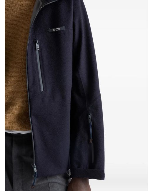 Giacca Con Cappuccio E Zip di Prada in Blue da Uomo