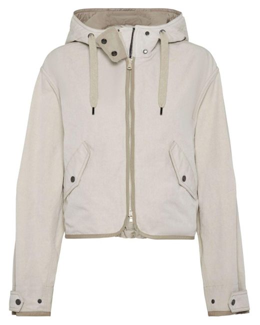 Brunello Cucinelli Multicolor Hooded Cotton-blend Jacket