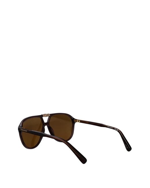 Longchamp Brown Bamboo Pilotenbrille