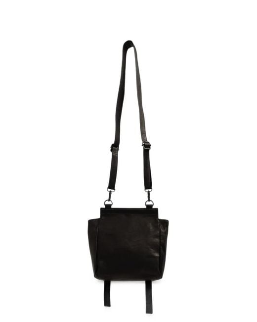Yohji Yamamoto Black Buckle-Detail Leather Shoulder Bag for men