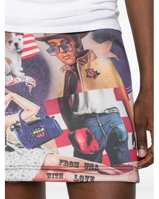 The Artistylist White Graphic-Print A-Line Skirt