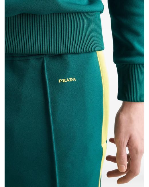 Prada Green Stripe-Detail Track Pants for men