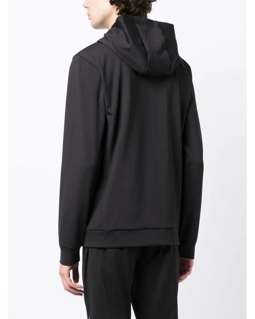Castore Black Logo-Print Long-Sleeve Hoodie for men