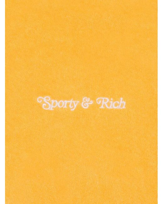 Sporty & Rich Yellow Ny Tennis Club Cotton Shorts