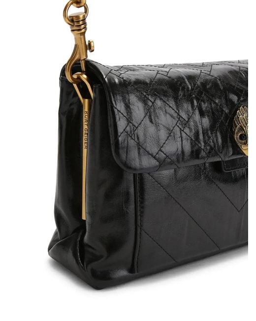 Kurt Geiger Black Celia Quilted Eagle Head Leather Shoulder Bag