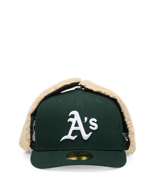KTZ Green 59Fifty Mlb Shearling-Trim Cap