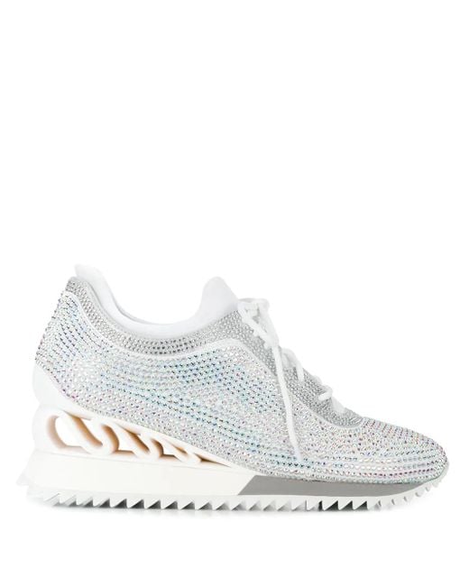 Le Silla White Reiko Wave Wedge Sneakers