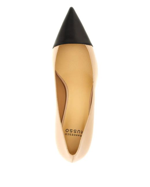 Francesco Russo Natural 55Mm Contrast-Toe Pointed Pumps