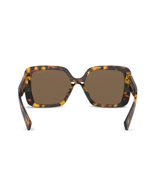 Miu Miu Brown Tortoiseshell-Effect Oversize-Frame Sunglasses