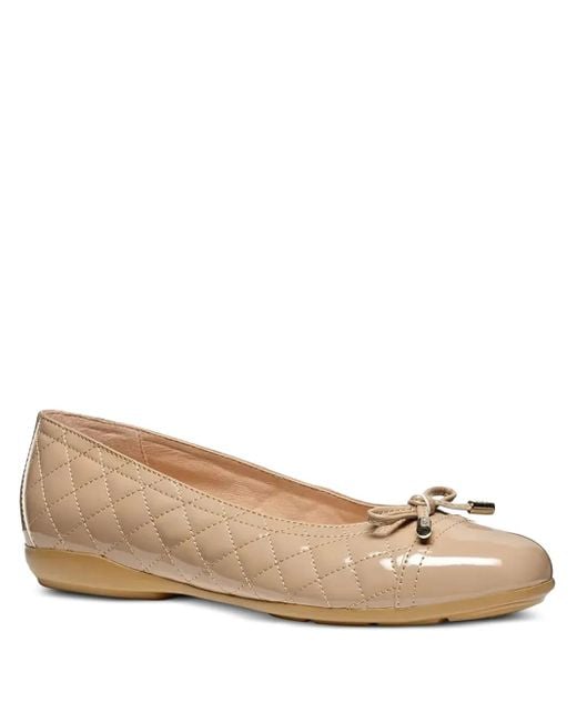Geox Brown Annytah B Quilted Bow Ballet Flats