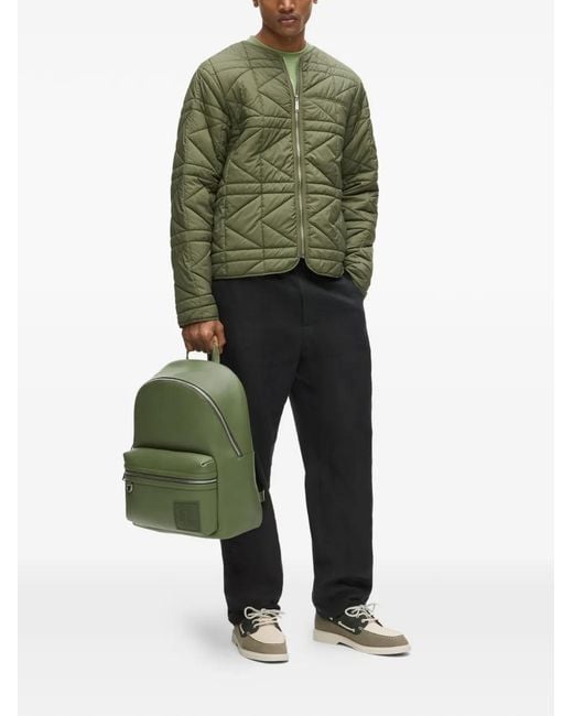 Karl Lagerfeld Green Logo-Patch Backpack for men