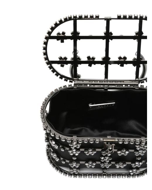 Rosantica Black Mini Holli Crystal-Embellished Top-Handle Tote Bag