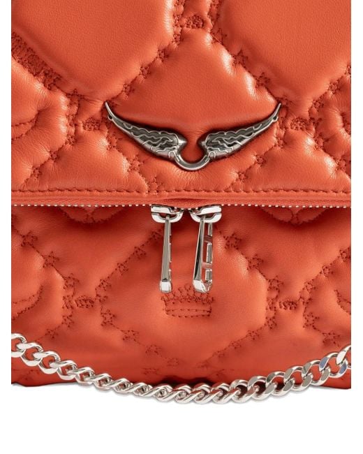 Zadig & Voltaire Red Gesteppte Umhängetasche mit Ketteriemen