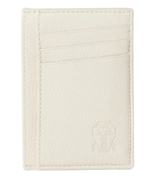 Brunello Cucinelli Natural Logo-Debossed Cardholder for men