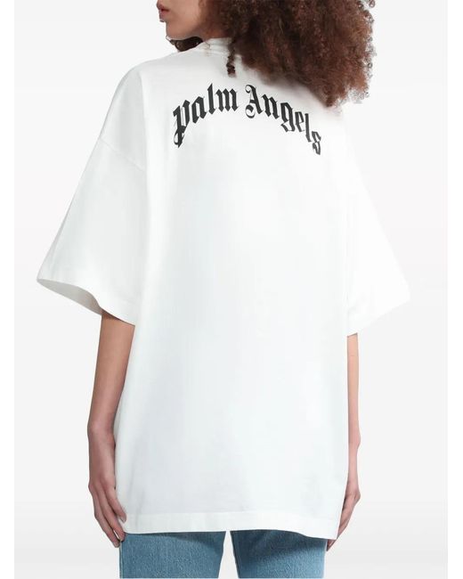Palm Angels White Bear-print Cotton-jersey T-shirt