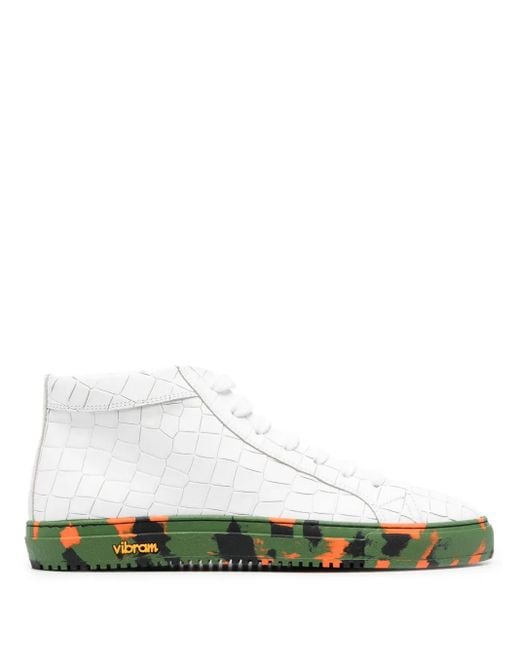 HIDE & JACK Green Crocodile Effect Sneakers