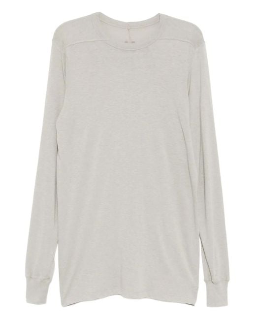 Rick Owens White Long-Sleeved T-Shirt for men