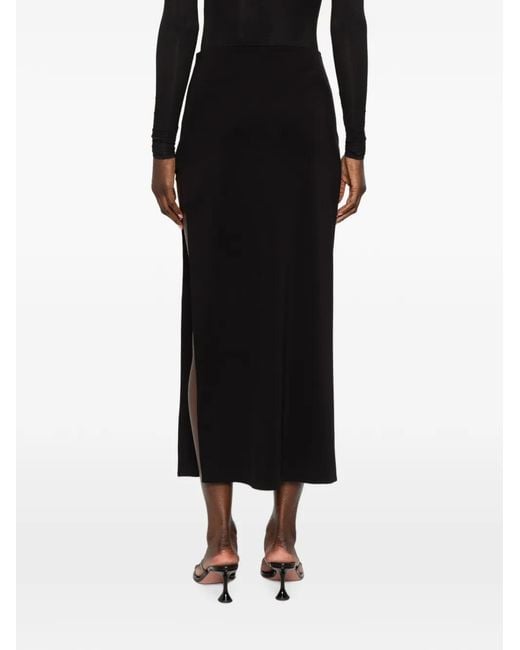 Wardrobe NYC Black Side-Slit Midi Skirt
