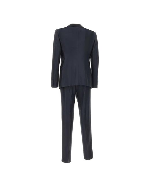 Emporio Armani Blue Shawl Lapels Single-Breasted Suit for men