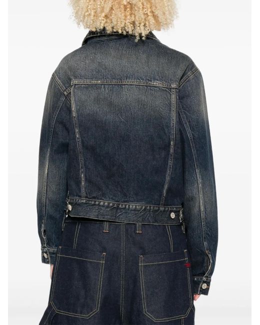 Chaqueta vaquera con hombros descubiertos Balenciaga de color Blue