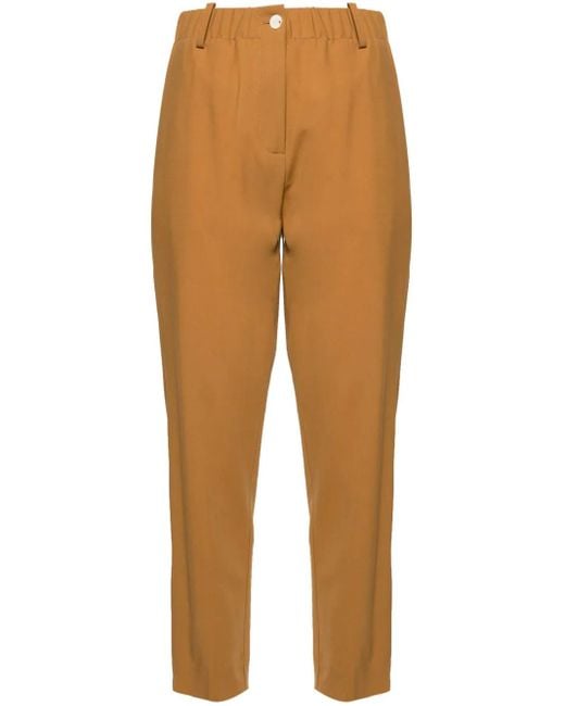Alysi Natural High-Waisted Tailored Trousers