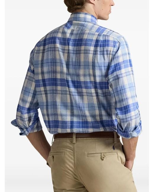 Polo Ralph Lauren Blue Check-Pattern Shirt for men