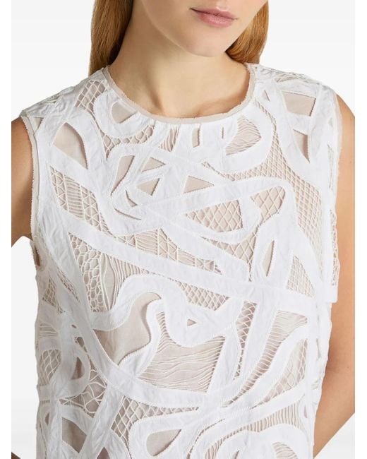 Ports 1961 レースディテール トップ White