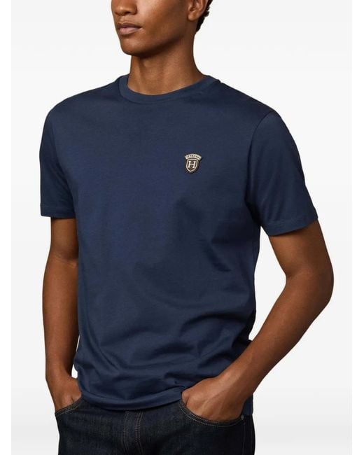 Hackett Blue Badge-Patch T-Shirt for men