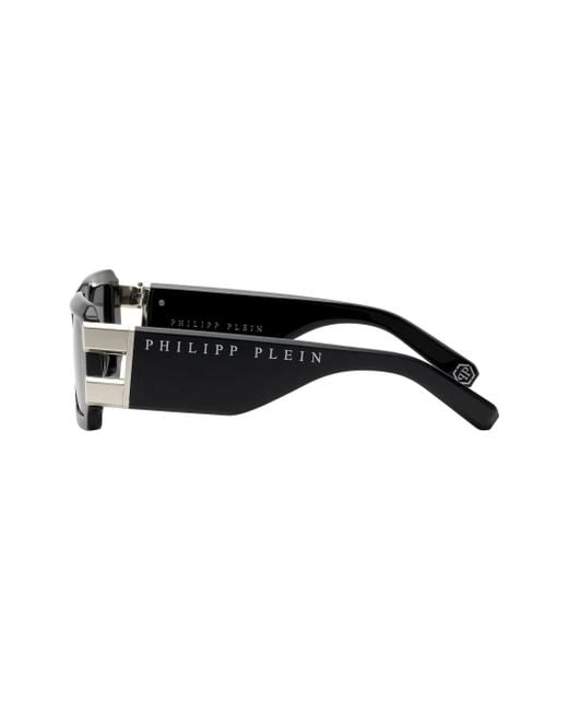 Philipp Plein Black Plein Eagle Rectangular Sunglasses for men