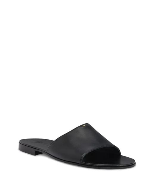 Giuseppe Zanotti Black Adrien Leather Slides for men