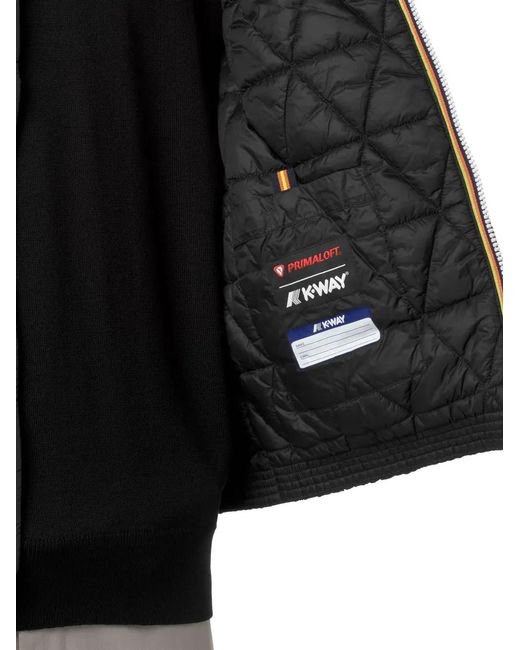K-Way Black Quilted Jacket for men